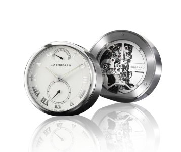 L.U.C Quattro Table Clock front back white.jpg